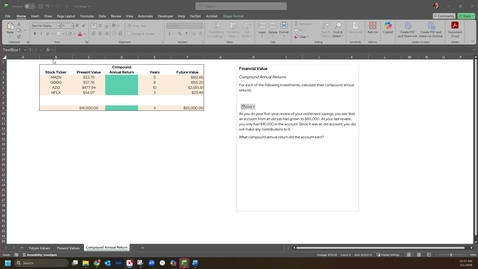 Thumbnail for EMBA Practice 1.1 | Financial Value -- Compound Annual Returns