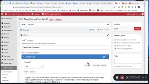Thumbnail for Create H5P &quot;Column&quot;-based knowledge check in Pressbooks