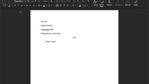 Thumbnail for Adding Page Numbers (Word)