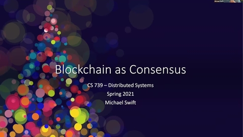 Thumbnail for Lecture 15 - Blockchain