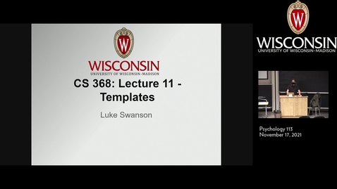 Thumbnail for CS368 - Lecture 11: Templates
