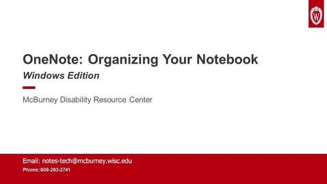 Thumbnail for OneNote: Organizing Your Notebook - Windows Edition