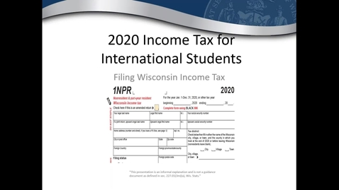 Thumbnail for entry State Filing Tax Tips for UW International Students