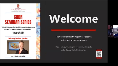 Thumbnail for The UW Center for Health Disparities Research (CHDR): Linking Cells to Communities