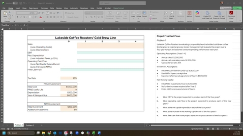 Thumbnail for EMBA Practice 2.1 | Project Free Cash Flow -- Problem 1