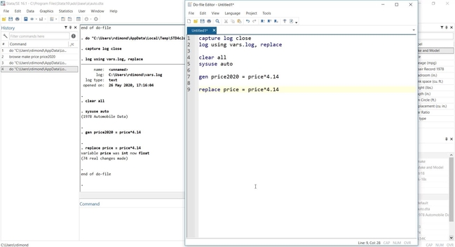 Introduction to Stata: Creating and Changing Variables
