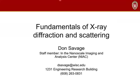 Thumbnail for Fundamentals of X-Ray Diffraction and Scattering
