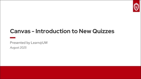 Thumbnail for Canvas - Introduction to New Quizzes