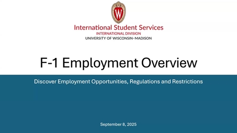 Thumbnail for F-1 Employment Overview Fall 2025