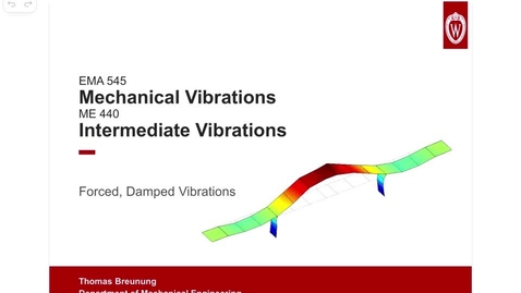 Thumbnail for Vibrations Module 7: Harmonically forced, damped Vibrations