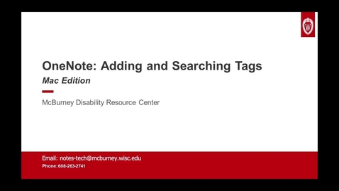 Thumbnail for OneNote: Adding and Searching Tags - Mac Edition