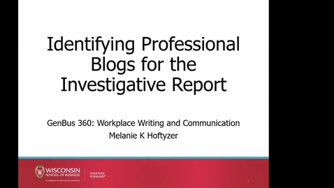Thumbnail for Identifying Professional Blogs