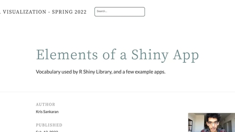 Thumbnail for Week 4 [1] Elements of a Shiny App