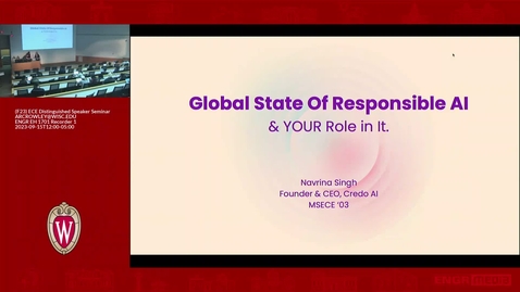 Thumbnail for entry Navrina Singh - ECE Epstein Ethics in Engineering Distinguished Seminar Series