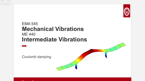 Thumbnail for Vibrations Lecture 5: Coulomb Damping