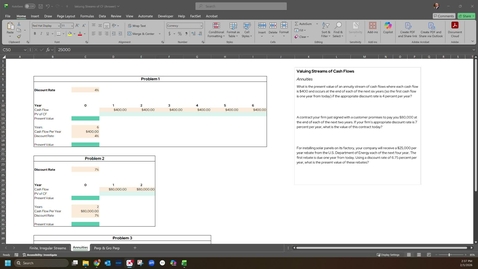 Thumbnail for EMBA Practice 1.2 | Valuing Streams of Cash Flows -- Annuities