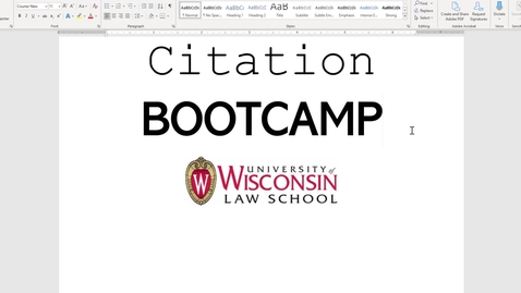 Thumbnail for entry Citation Bootcamp, Session 2: Where do legal citations go?