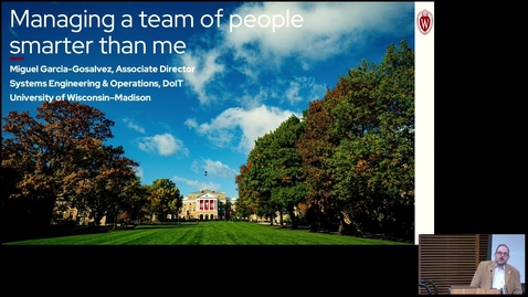 Thumbnail for Managing a Team of People Smarter Than Me (with audio description)