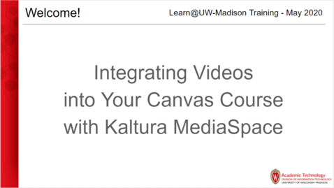 Thumbnail for entry Integrating video into your Canvas course with Kaltura May 13 2020