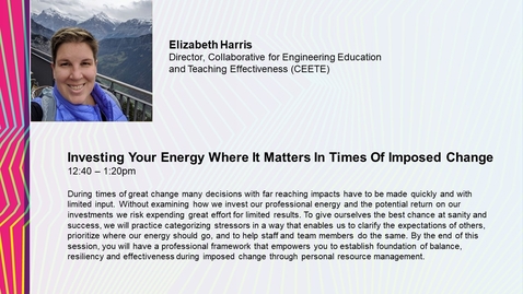 Thumbnail for Investing Your Energy Where It Matters In Times of Imposed Change