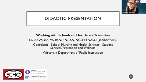 Thumbnail for Working with Schools on Healthcare Transition - Healthcare Transition ECHO (January 14, 2025)
