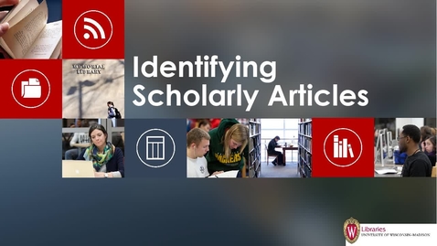 Thumbnail for entry Identifying Scholarly Articles