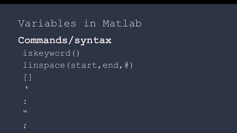 Thumbnail for Matlab variables
