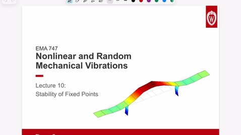 Thumbnail for Nonlinear and Random Vibrations Lecture 10: Stability III