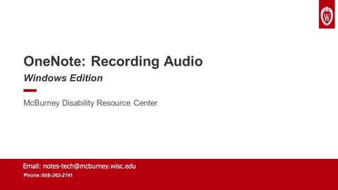 Thumbnail for OneNote: Recording Audio - Windows Edition