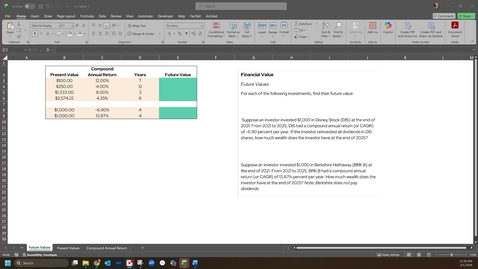 Thumbnail for EMBA Practice 1.1 | Financial Value -- Future Values