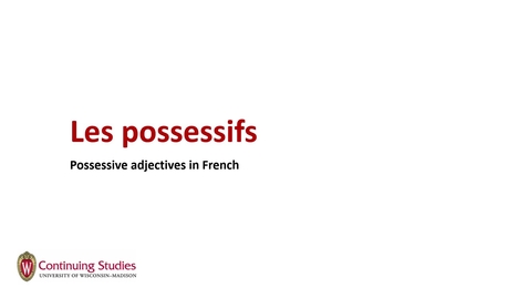 Thumbnail for FR1 U6 Possessive adjectives.mp4