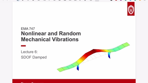 Thumbnail for Nonlinear and Random Vibrations Lecture 06: Free, damped SDOF Vibrations