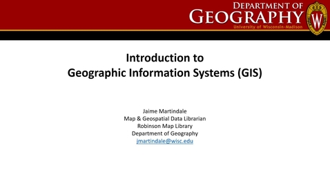Thumbnail for entry Introduction to Geographic Information Systems (GIS) Workshop