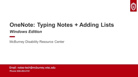 Thumbnail for OneNote: Typing Notes + Adding Lists - Windows Edition