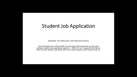 Thumbnail for UW Student Job Application Website Presentation