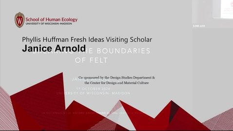 Thumbnail for Phyllis Huffman Fresh Ideas Lecture Series: Janice Arnold