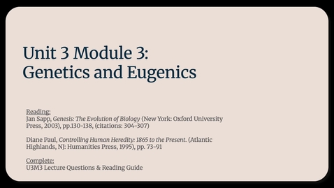 Thumbnail for U3M3 - Genetics and Eugenics