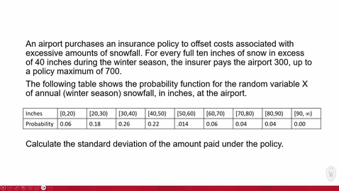 Thumbnail for WSB - Actuarial Science 4 - Mod 6 - Sample Problems 7