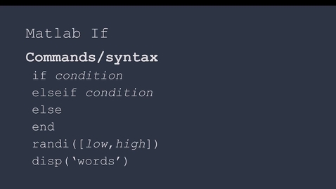 Thumbnail for Matlab_If