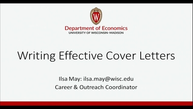 Create Resumes And Cover Letters Department Of Economics Uw Madison