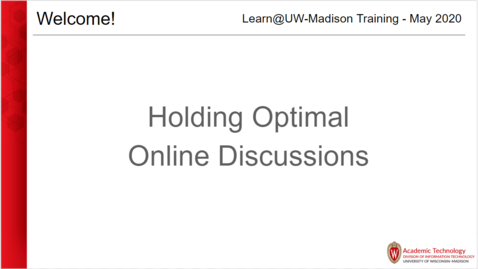 Thumbnail for Holding Optimal Online Discussions