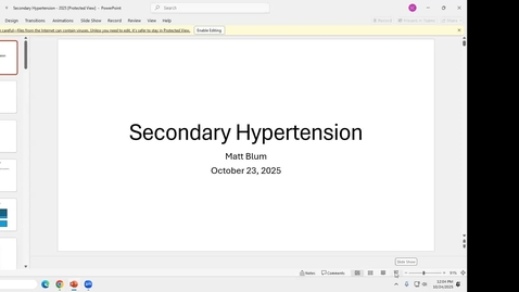 Thumbnail for 10/24 - Secondary HTN (Blum)