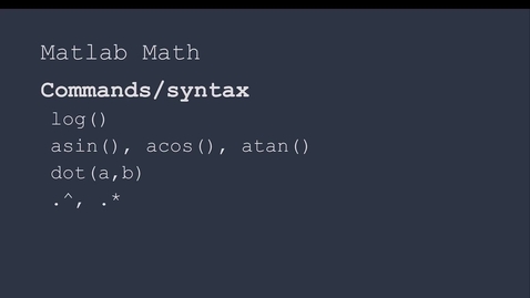 Thumbnail for Matlab arithmetic