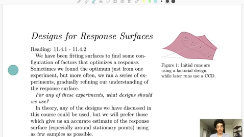 Thumbnail for Week 12 [4] Designs for Response Surfaces