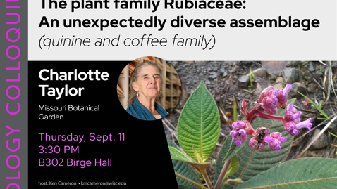 Thumbnail for Biology Colloquium: Charlotte Taylor 2024-09-11