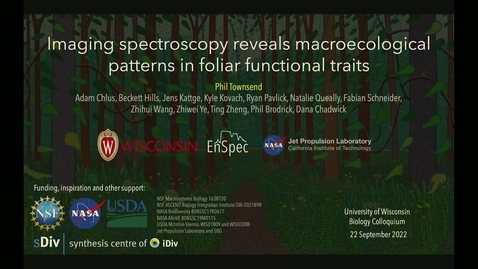 Thumbnail for Biology Colloquium: Phil Townsend - Sept. 22, 2022