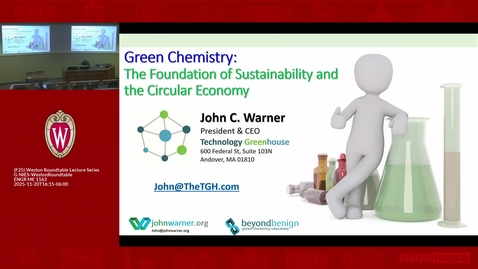 Thumbnail for John Warner: Green Chemistry as the Foundation of Sustainability and the Circular Economy (November 20, 2025)