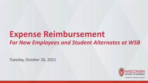 Thumbnail for 10/26/21 - Expense Reimbursement for New Employees and Student Alternates