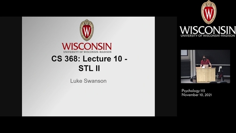 Thumbnail for entry CS368 - Lecture 10: STL II