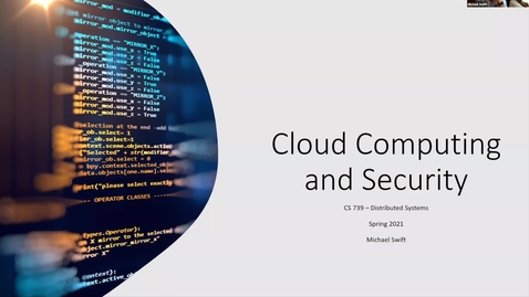 Thumbnail for Lecture 23 - Cloud security